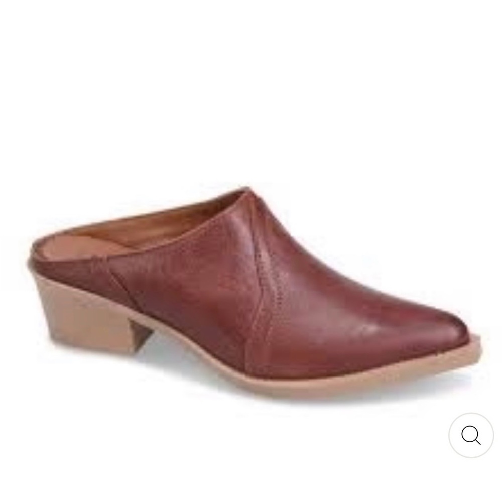 NIB Bueno Fredrik Women's Slip-On Mules W/Block Heel in Tobacco’ Size 38